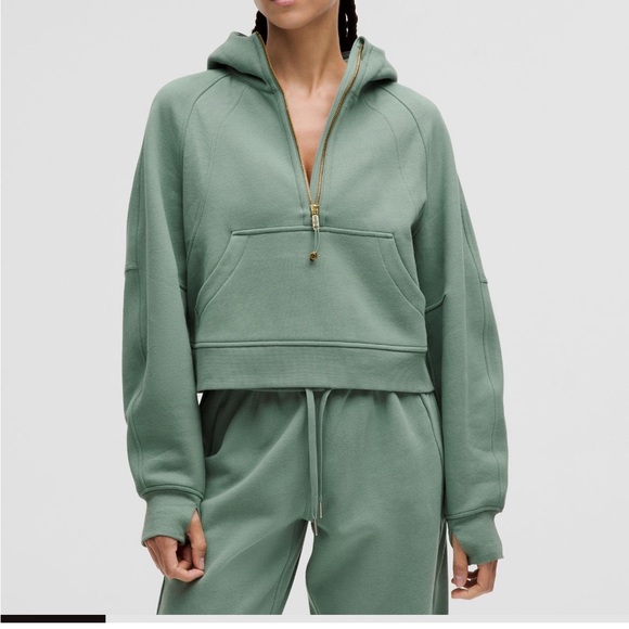 lululemon athletica Sweaters - lululemon scuba oversized half zip 
Crater Blue /gold zip